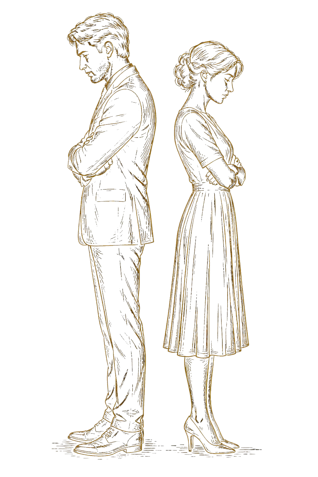 Silent separation in gold and black