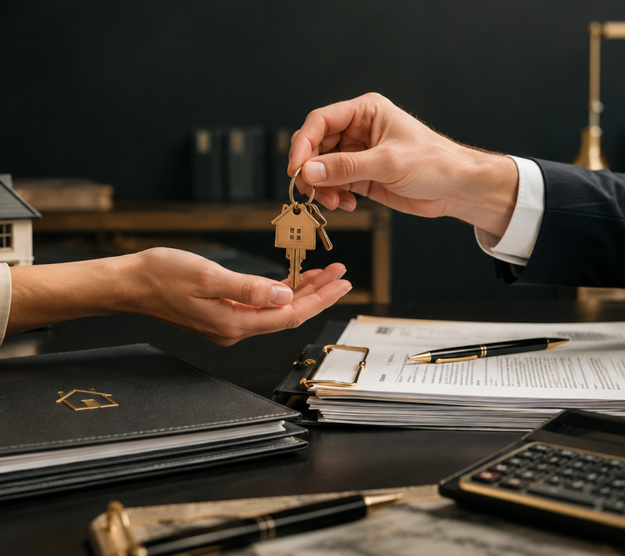 House keys being handed to a person