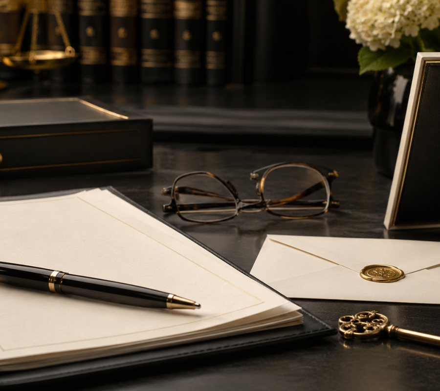 Contract on a table