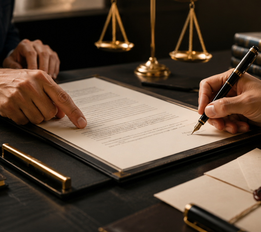 Signing a contract