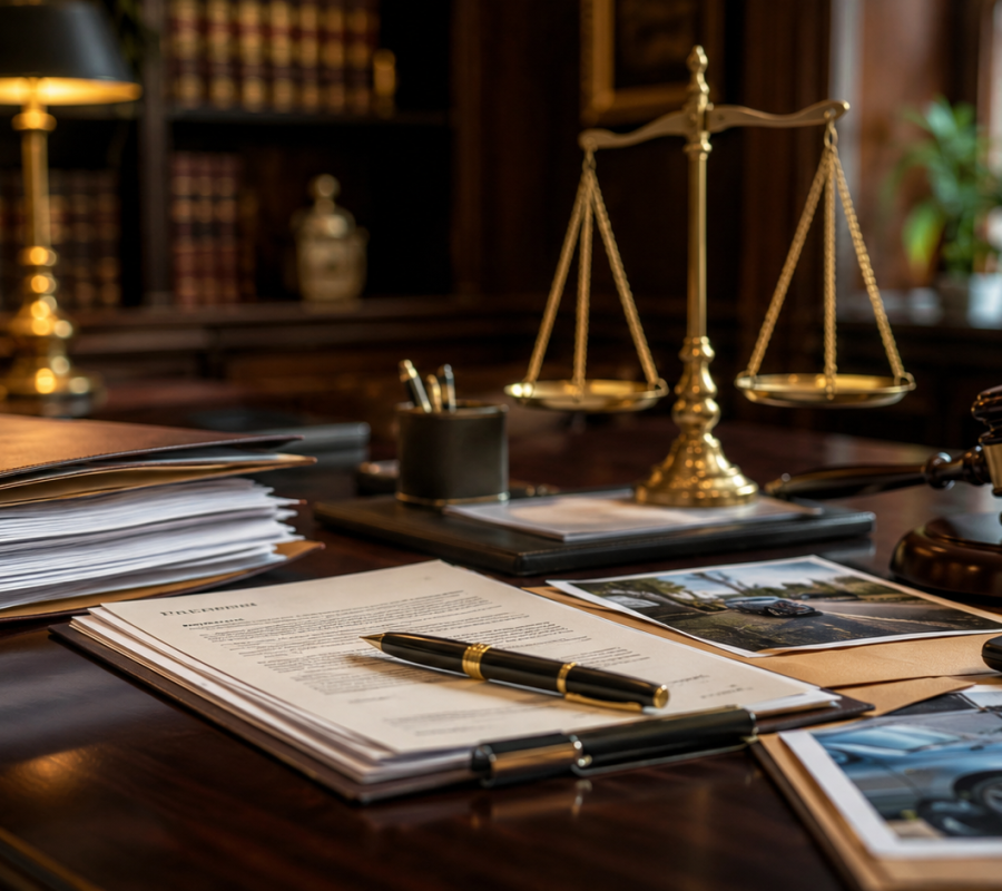 Documents on a desk