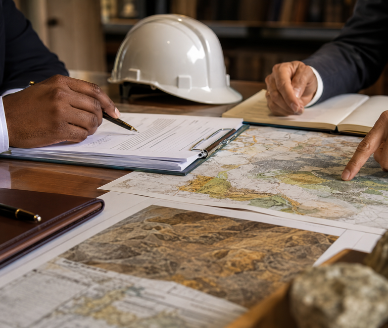 Professional consultation over plans and maps